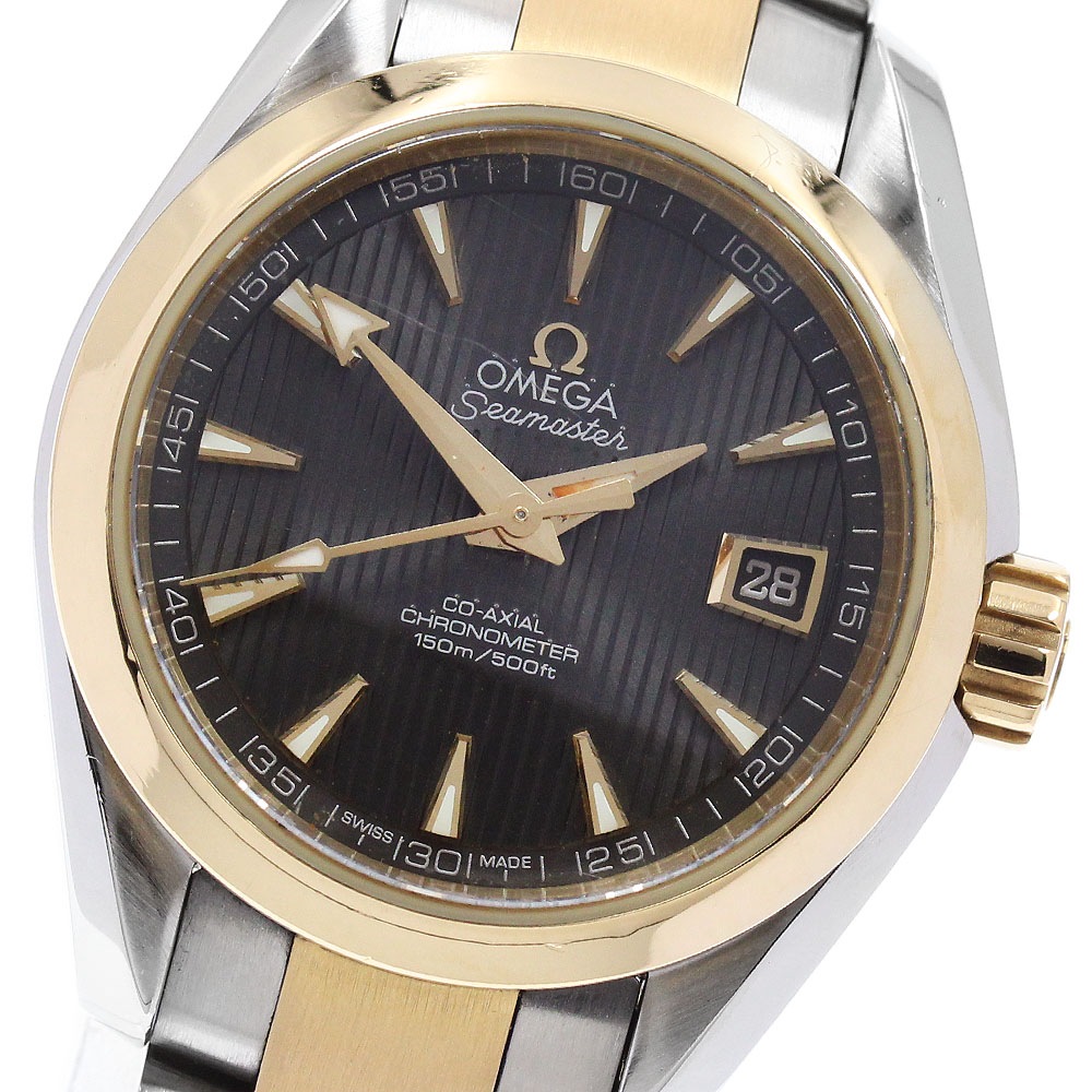 オメガ OMEGA 231.20.30.20.06.002 シーマスター アクアテラ 150M YGベゼル デイト 自動巻き レディース _958620【中古】