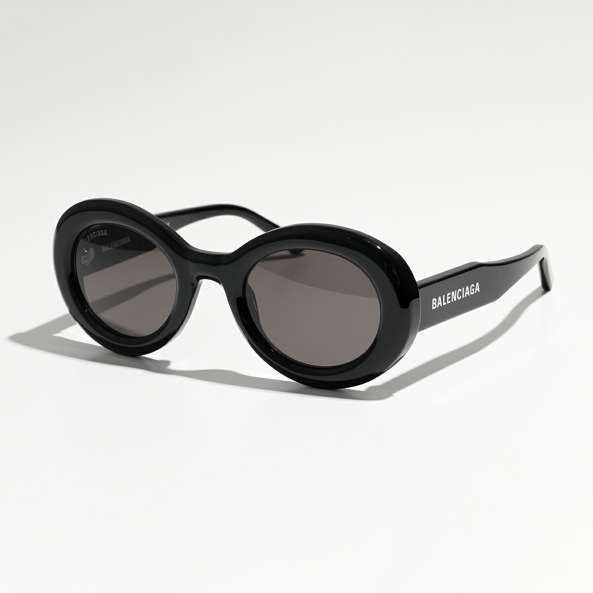 BALENCIAGA バレンシアガ サングラス BB0074S レディース ラウンド型 メガネ 伊達メガネ ロゴ アイウェア 001/BLACK-BLACK-GREY