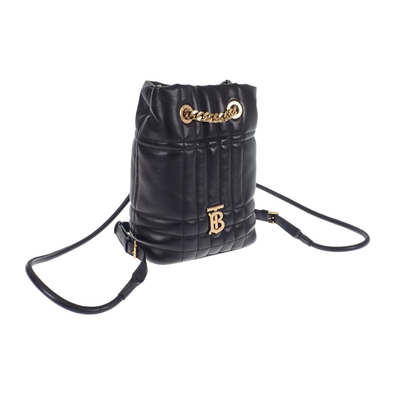 【SAランク】 キルティング ミニ ローラ 80538151 リュック・デイパック レザー ブラック ゴールド金具【ISEYA】
