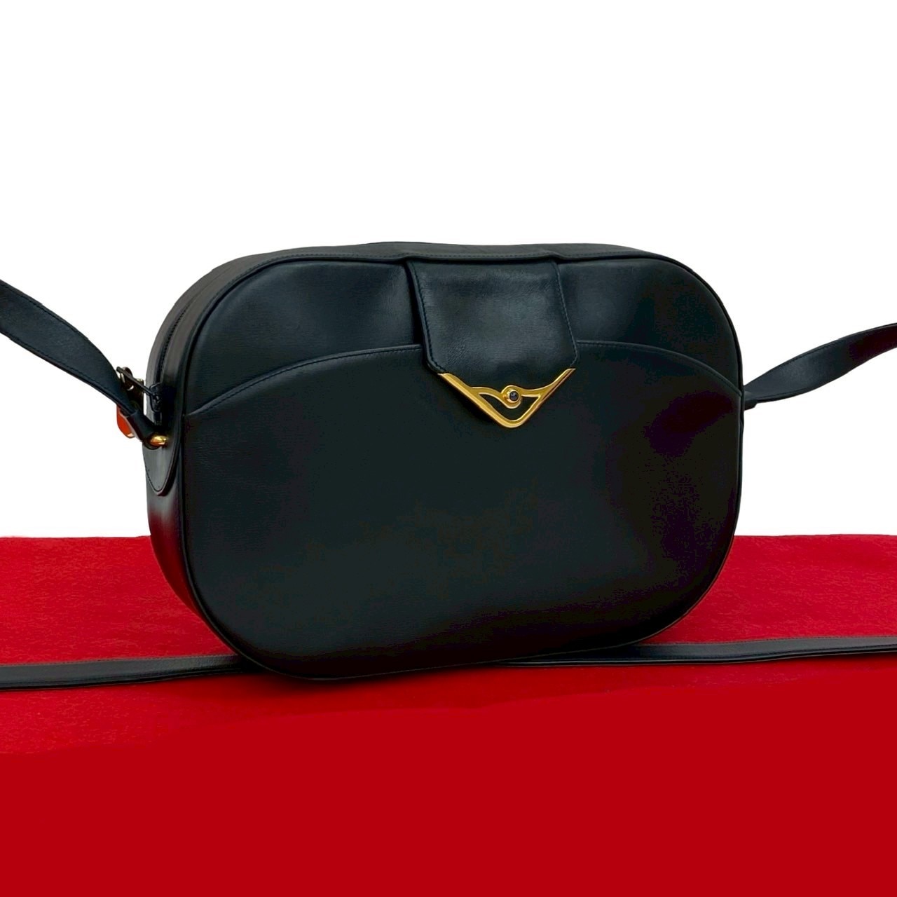 ヴィンテージ サファイアラインショルダーバッグ レザー ネイビー 38435 32,110円