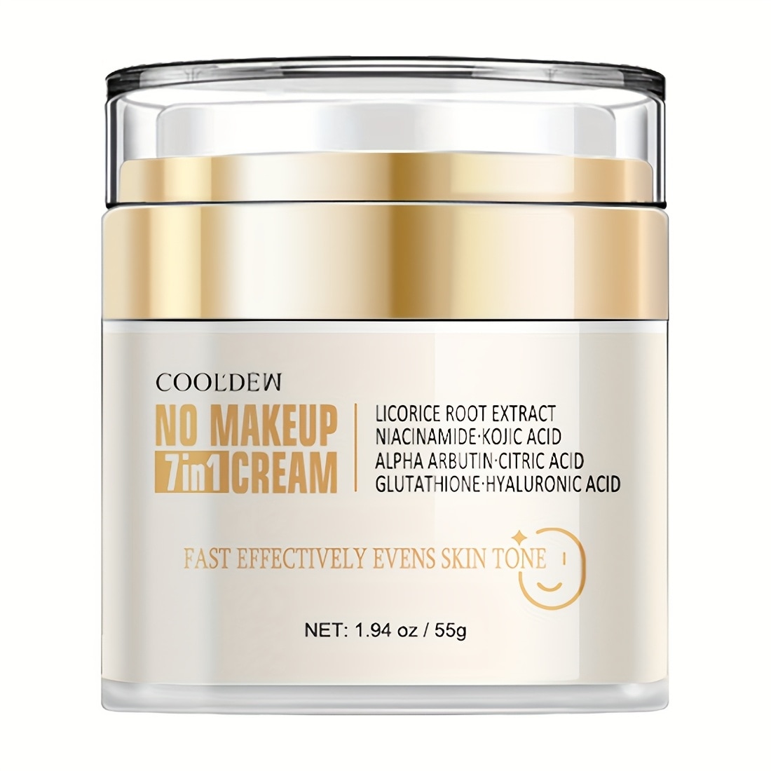 COOLDEW 7in1 メイクアップクリームなしカールムンアルブチングリュタインナイアシンアミドヒアルロン酸ビタミンCとグリシリン酸を含むデイリーライトベージュケア保湿とロックインするライトベージュ