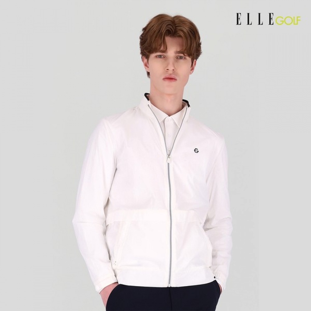 (エルゴルフ) メンズパンチングミックスシボリジャンパー_6J11352