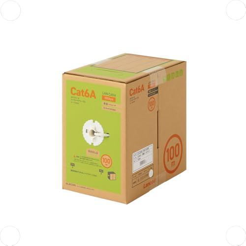 エレコム LANケーブル CAT6A対応 長尺 コネクタ無し RoHS指令準拠 単線 リレックス 100m ホワイト LD-GPAL/WH100