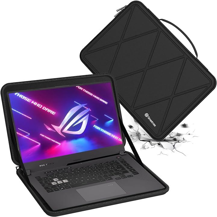 ハードEVA保護スリーブケース 15.6インチ ASUS ROG Strix Scar 2022 G533ASUS 防水( Black, For ASUS 15.6インチ（M95）)