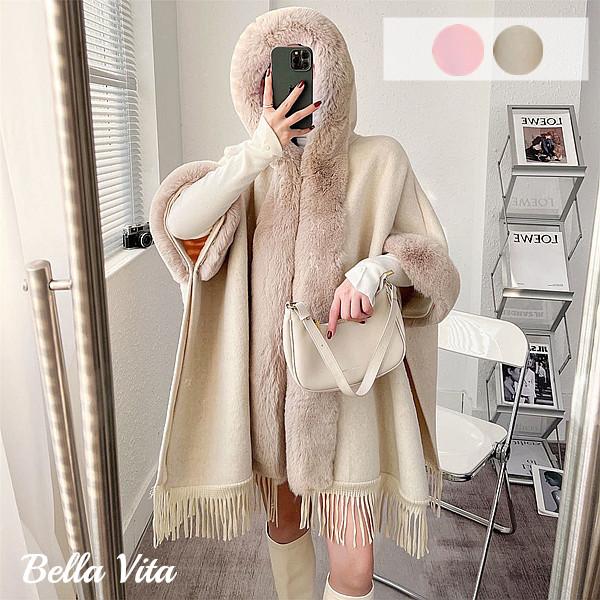 ファーコート フェイクファー ポンチョコート アウター ジャケット レディース コート もこもこ 秋 冬 毛皮 暖かい レデイース 防寒 フリーサイズ