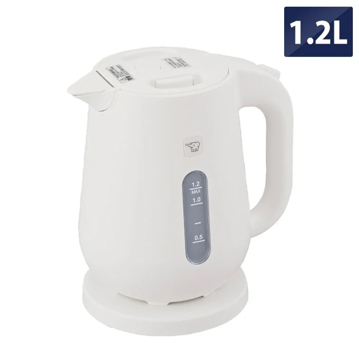 電気ケトル 1.2L 大容量 転倒湯もれ防止 蒸気セーブ CK-VB12-WA ホワイト