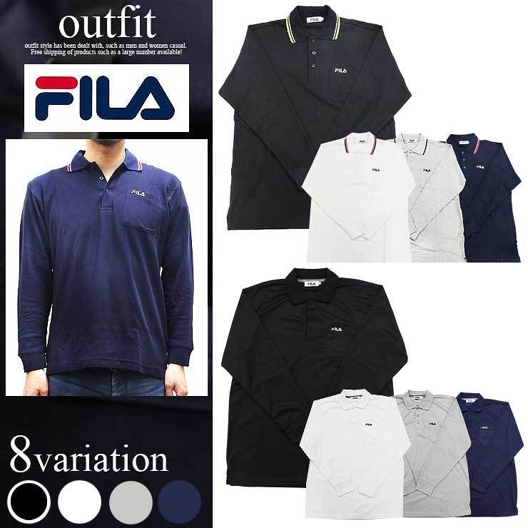 送料無料 Fila フィラ ポロシャツ メンズ 長袖 ゴルフウェア メンズ 秋 冬 春 Tシャツ おしゃれ
