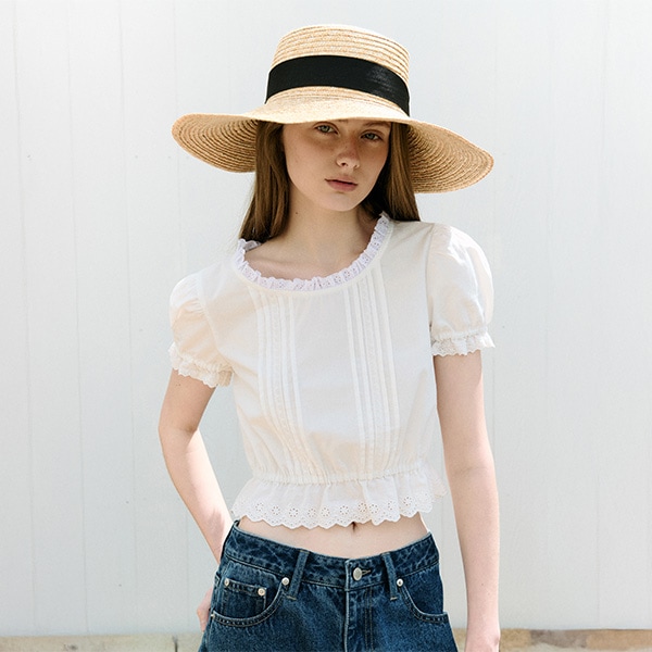 CROP LACE BLOUSE WHITE