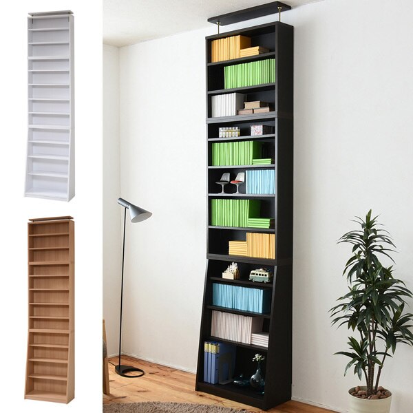 本棚 上置き棚セット 1cmピッチ 薄型 ブックシェルフ 幅60cm