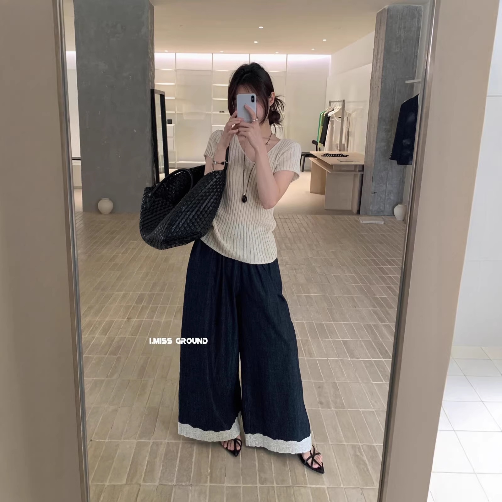 2026 夏ファッショナブルなレトロレース老化防止多用途ストレート刺繍カジュアルパンツ女性 R80630