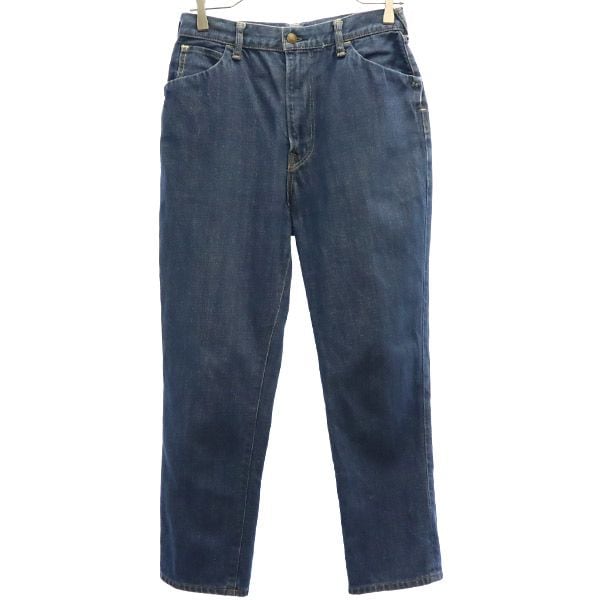 45アールピーエム ワンポイントロゴ刺繍 ストレートデニムパンツ 2 ブルー 45rpm ジーパン レディース