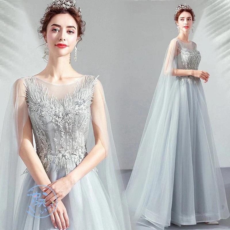 ウェディングドレス パーティードレス 花嫁ドレス マキシワンピース レディース Aライン 刺繍 チュール パーティー 結婚式 謝恩会 高級 入園式 華やか 編み上げ