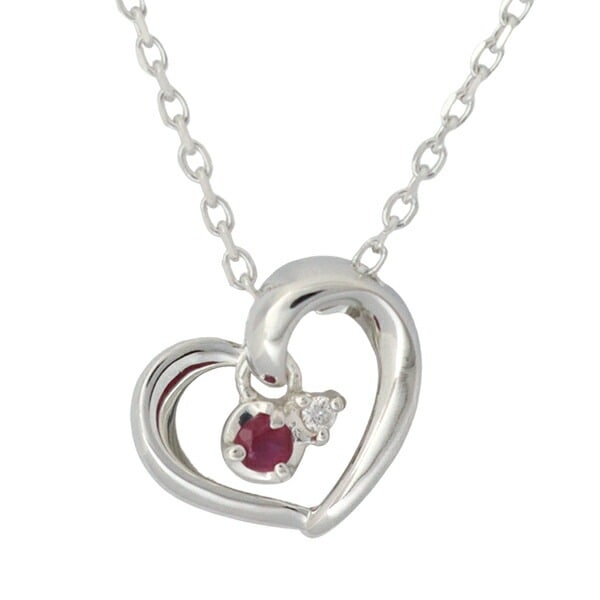 リボン済＆紙袋 ネックレス 正規品 レディース 7月 誕生石 誕生日 ハートモチーフ ネックレス ペンダント ルビー プレゼント ジュエリー アクセサリー エターナルシルバー 祝い