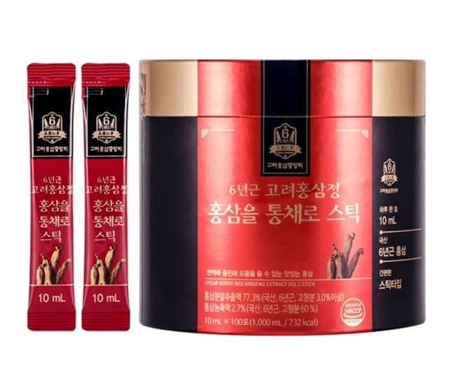 6年根高麗紅参濃縮液スティック（10g*100包)大容量