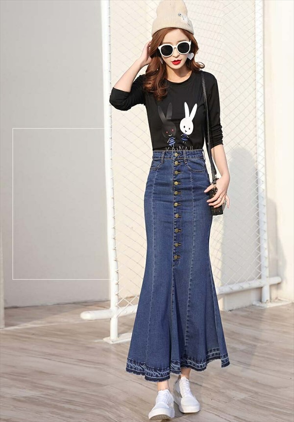 スカートロングスカート大人 マーメイドライン タイトスカート カジュアル 超ロング 大きいサイズ レディース フレア マーメイドスカート デニム デニム タイト ロングスカート ハイウエスト フロント