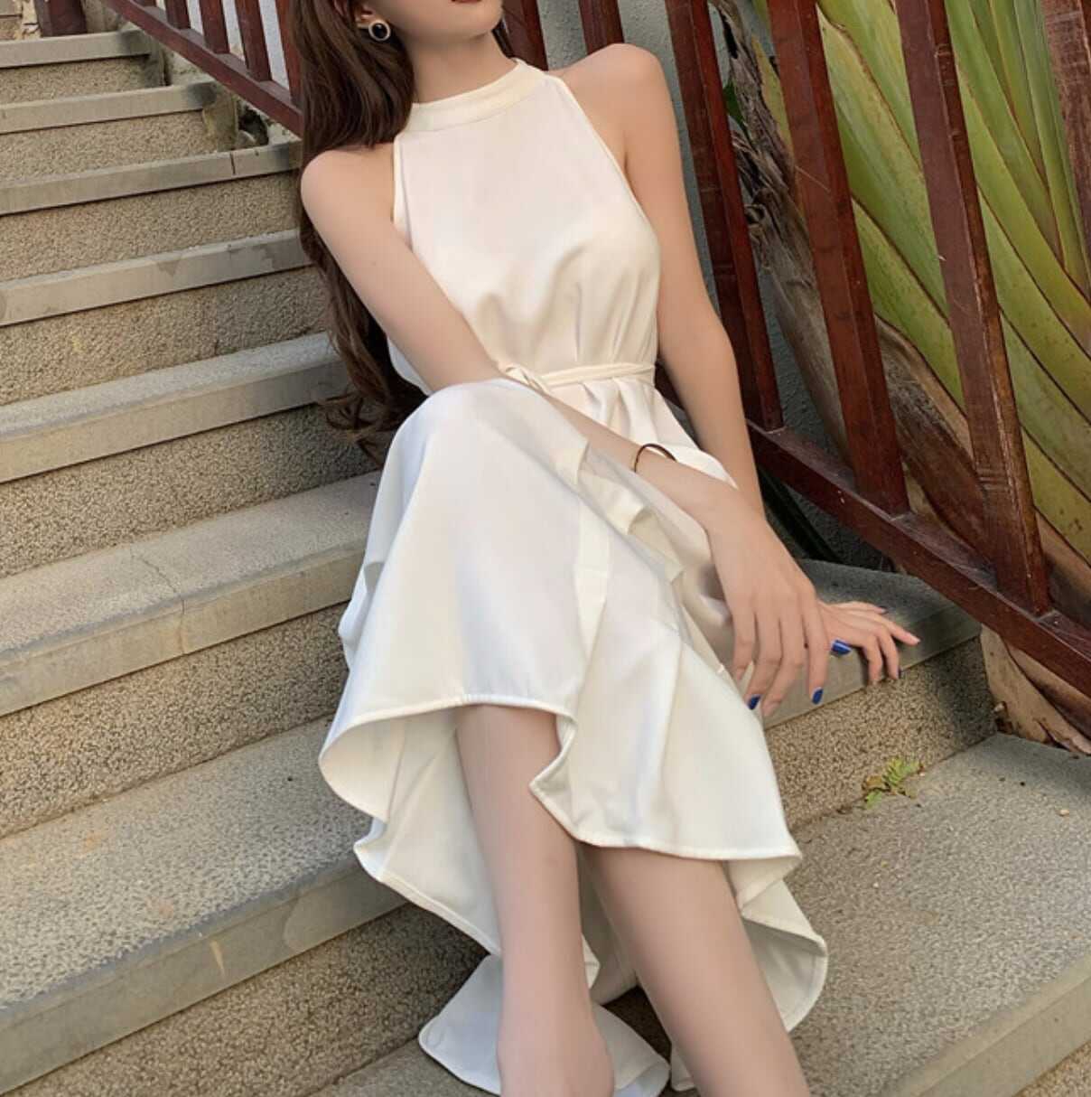 ワンピース 上着 人気 おすすめ おしゃれ お洒落 激安 安い プチプラ 肩出し ノースリーブ ウエスト ベルト フリル とろみ シフォン ラウンドネック 丸首 無地 リボン 可愛い lon