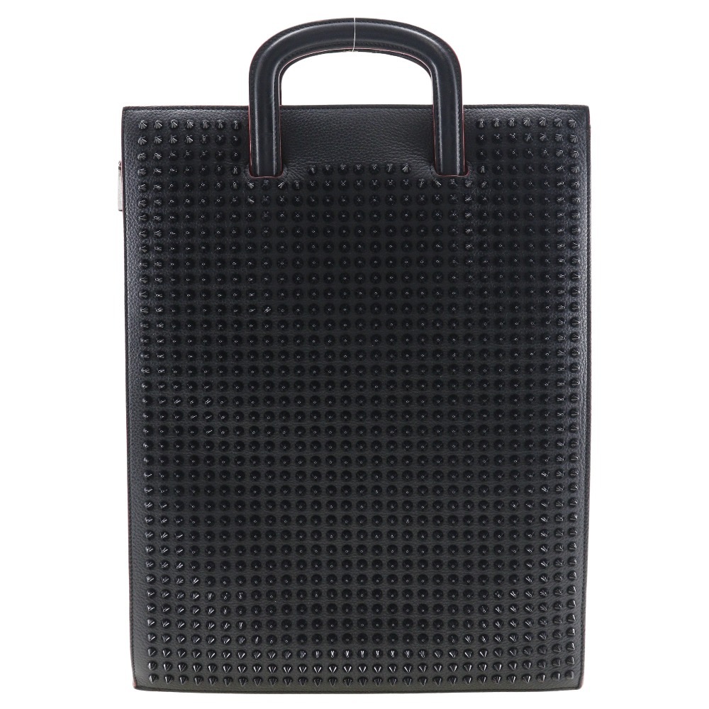 トリックトラック 2WAYクラッチ スタッズ ハンドバッグ カーフ 黒 メンズ 中古品