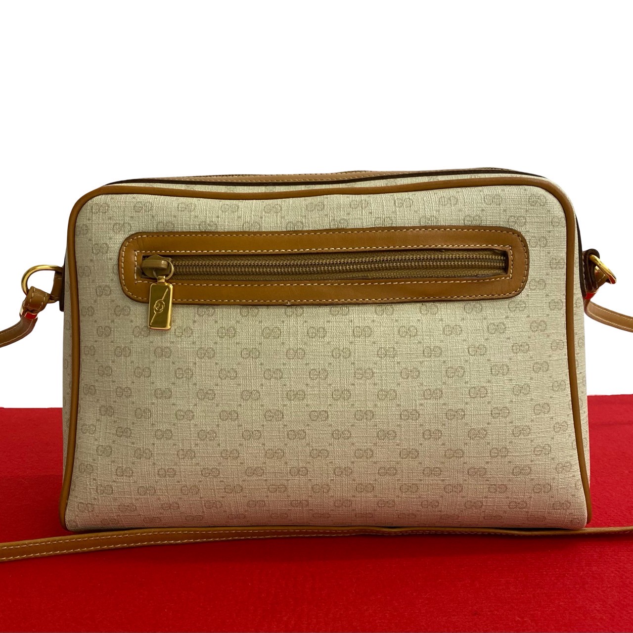 ヴィンテージ マイクロGG ロゴショルダーバッグ レザー PVC ブラウン 220-2 32,825円