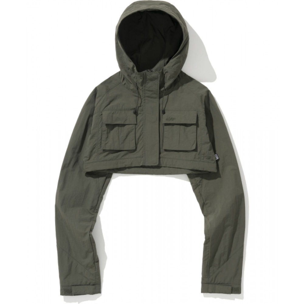 NOT4NERD W ナイロンフード付きボレロジャケット-カーキ 11,906円