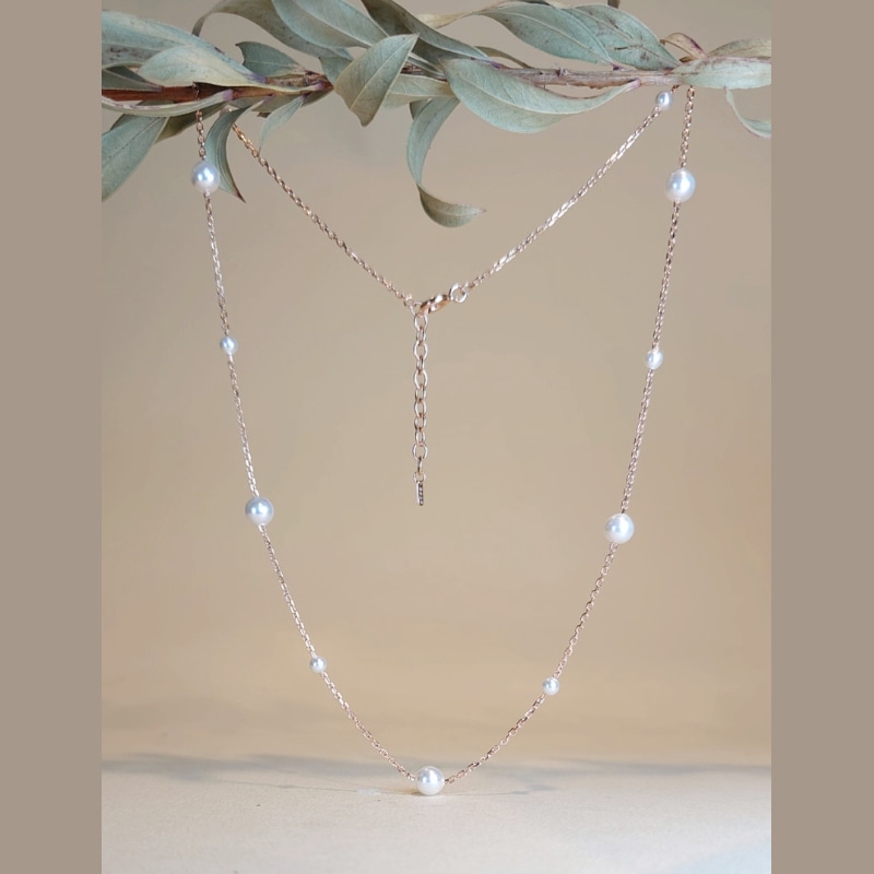 シルバー 925 パール ネックレス 