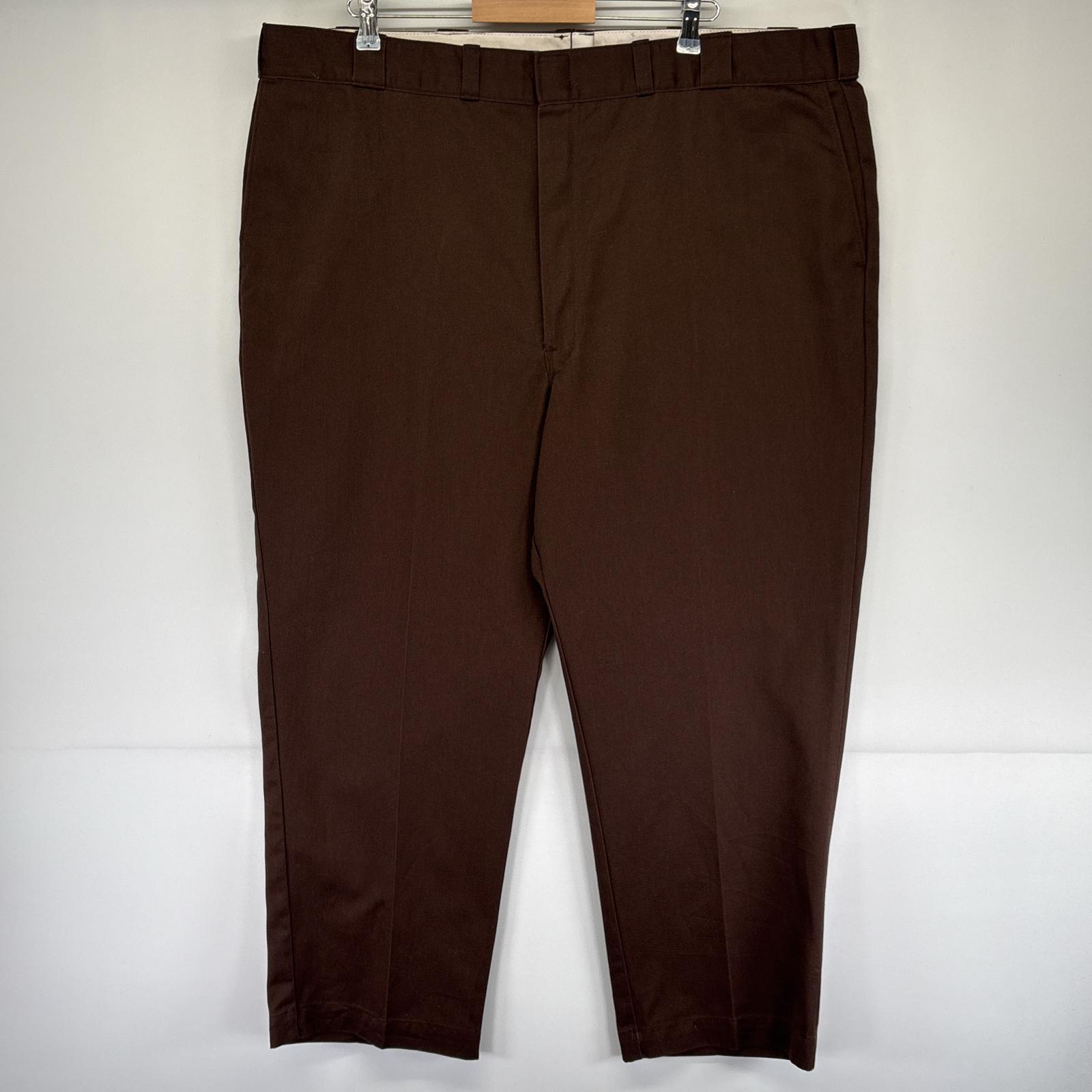 古着 90s/90年代 USA製 ワークパンツ カラーパンツ 長ズボン チノパン センタープレス w48 L30 ブラウン メンズ