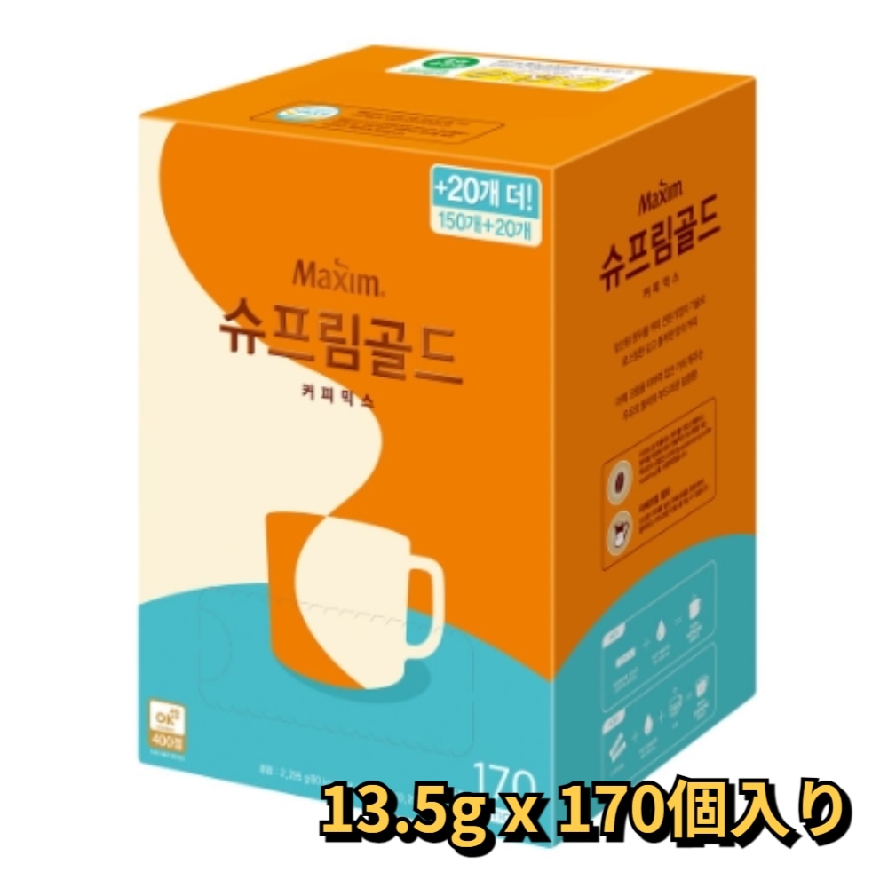 シュ プリームゴールド コーヒーミックス 13.5g×170本 韓国インスタントコーヒー 濃厚で贅沢な味わい カフェオレ 大容量 お得用 ホット＆アイス対応 4,928円