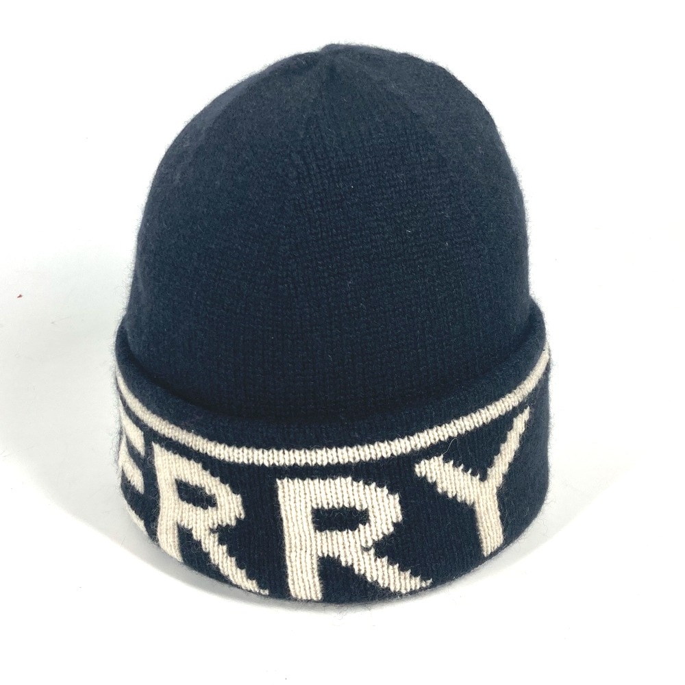 ニット帽 ロゴ ビーニー 帽子 ニット帽 ニットキャップ カシミヤ ブラック