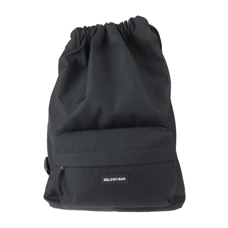 新古未使用展示品 BALENCIAGA バレンシアガ リュック デイパック 741402 EXPLORER DRAWST BAC エクスプローラー ブラック バックパック 巾着【本物保証】