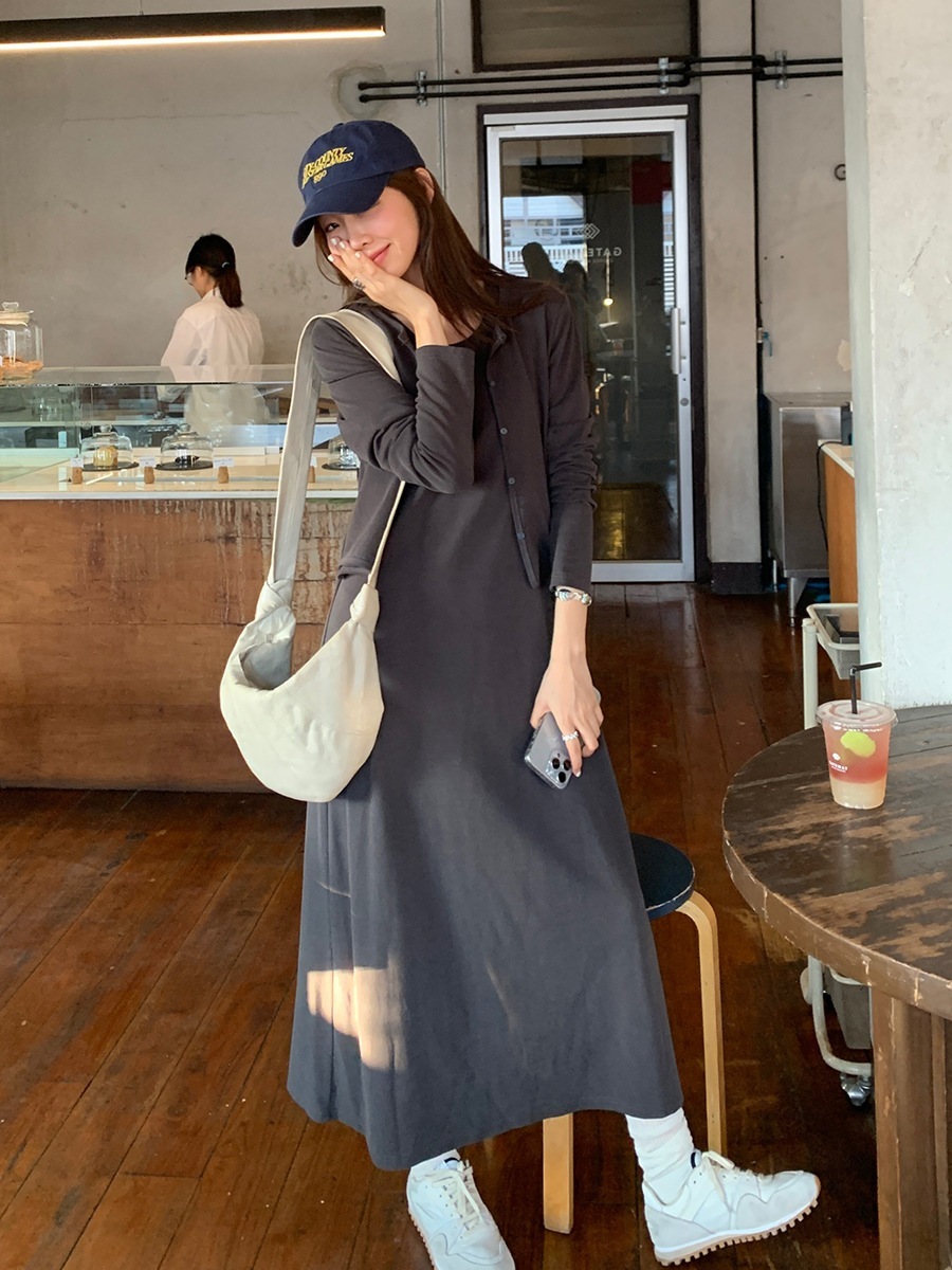 小さなジャケット+ワンピースツーピースセット女性24製品韓国の緩いファッションセット