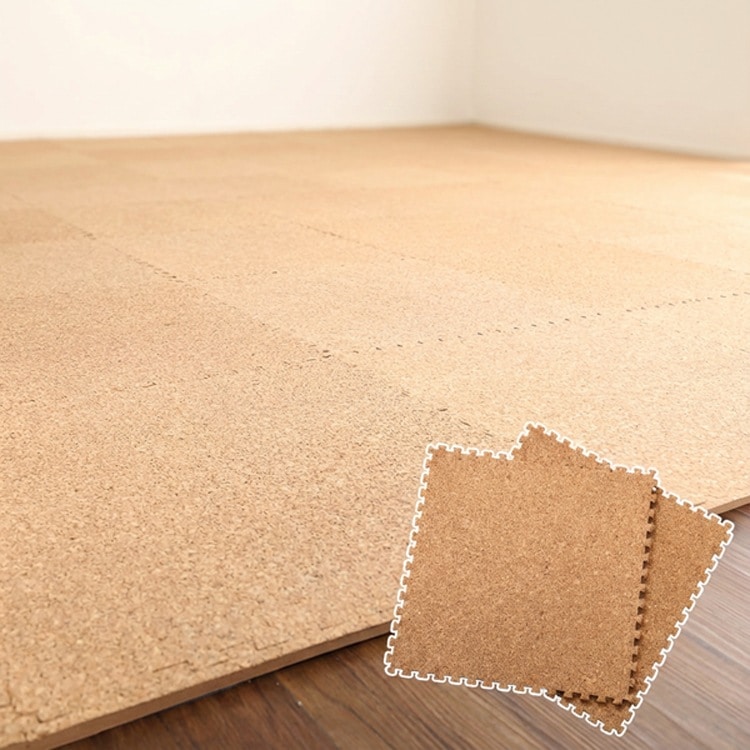 サイドパーツ付き ジョイントコルクマット 48枚セット 大判45cm 安心の低ホルムアルデヒド防音保 ナチュラル