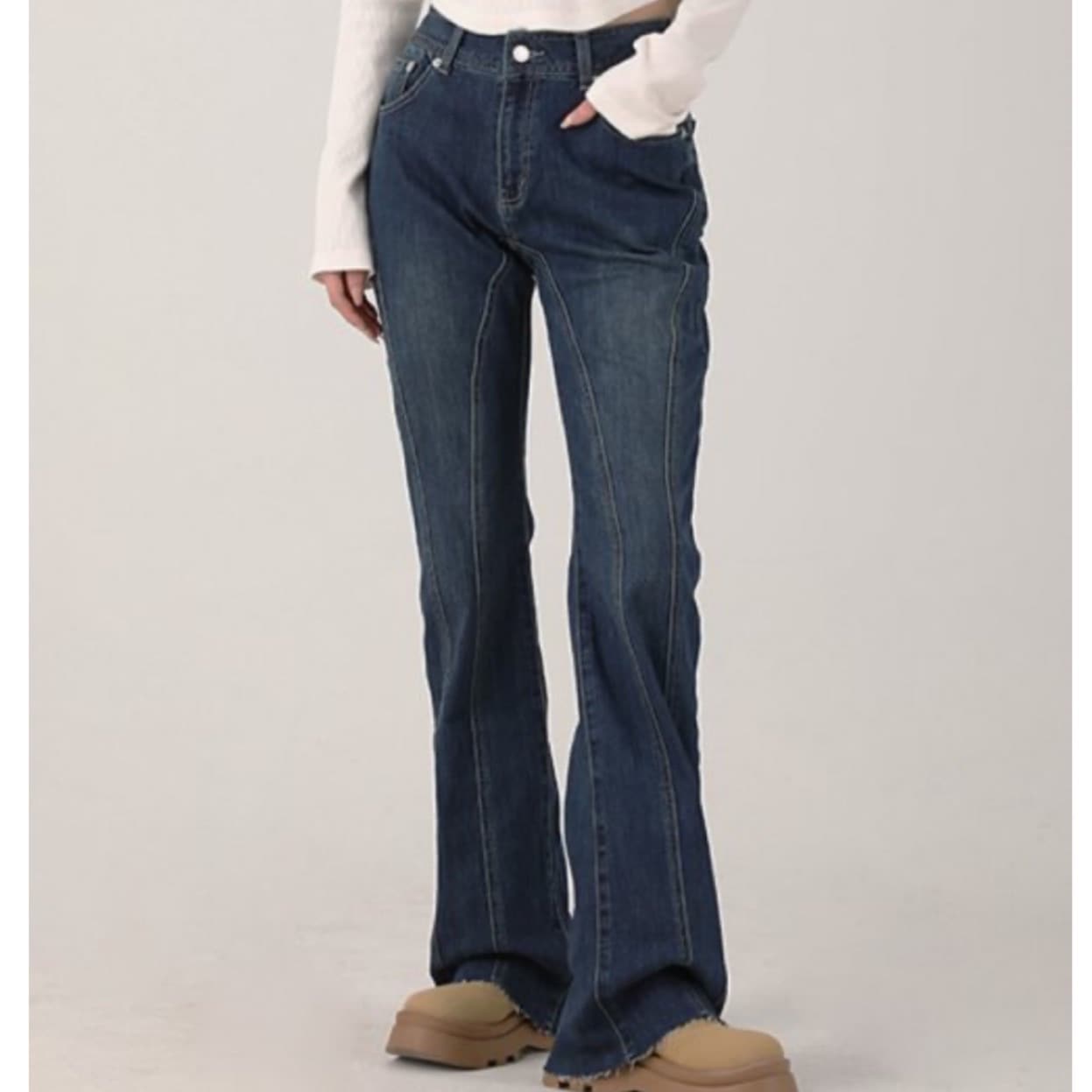Thin Bootscut Pants (BLUE/BLACK/ LIGHT BLUE/DARK GREY)