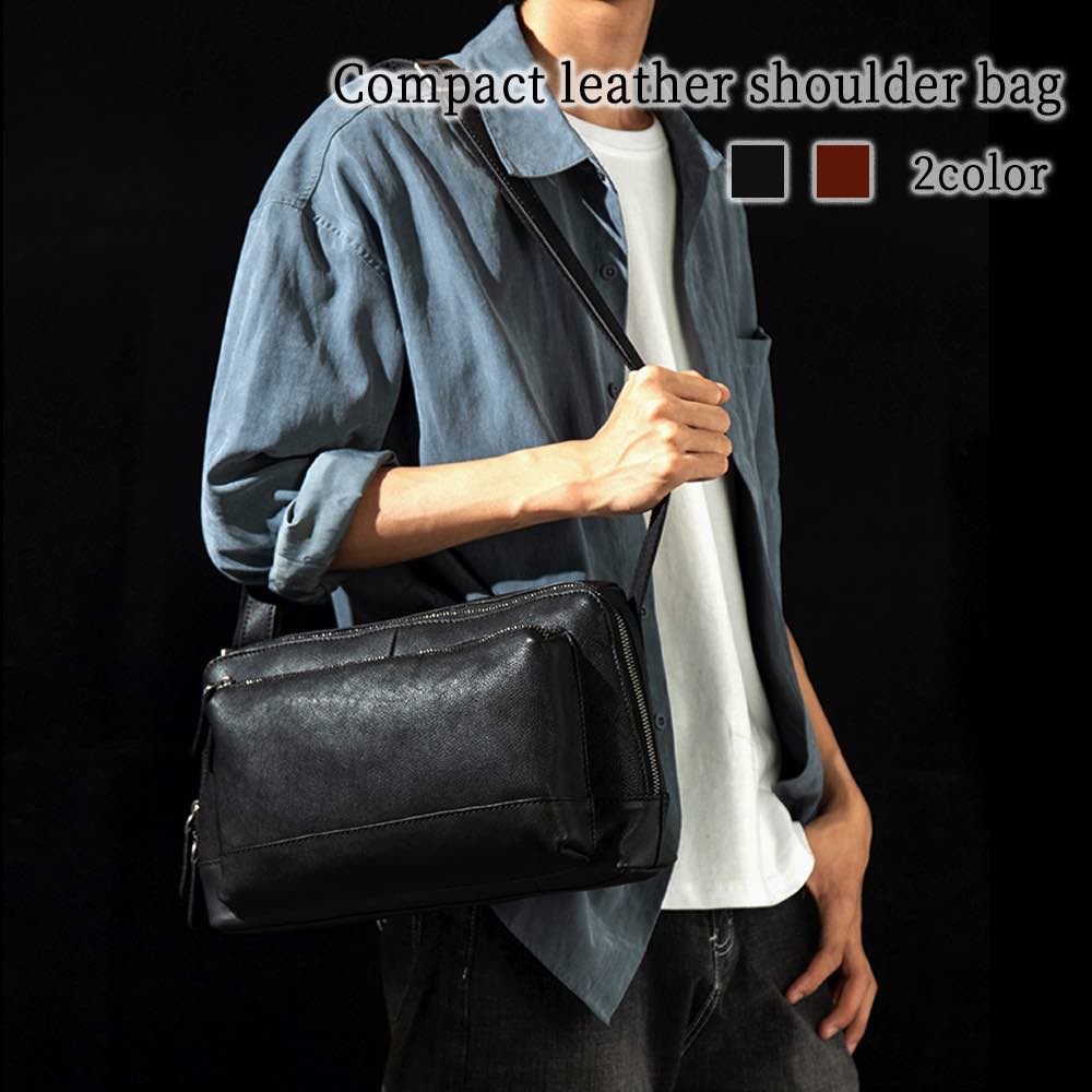ショルダーバッグ メンズ コンパクトレザーショルダー 多収納 夏 革 ブランド 冬 春 かっこいい 人気 鞄 2WAY ボディバッグ 軽量 A4 50代 レザー 大人 おしゃれ バッグインバッグ トー