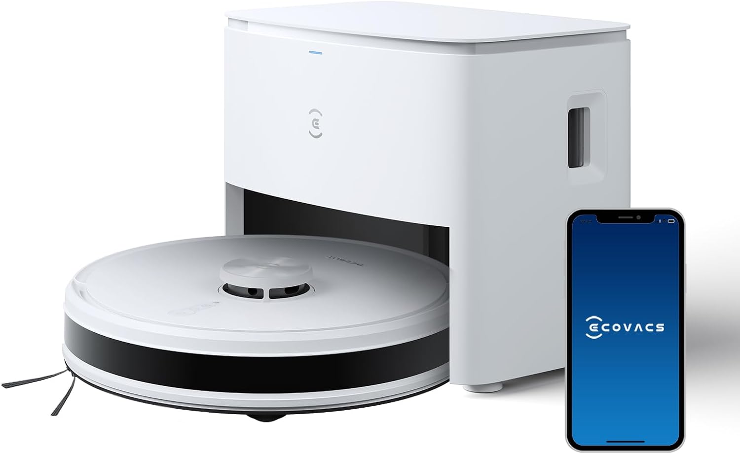 ECOVACS DEEBOT Y1 PLUS ロボット掃除機 5000Pa 強力吸引 自動ゴミ収集 拭き掃除両用 掃除ロボット掃除機 モップ 静音 最大150日間ゴミ捨て可能