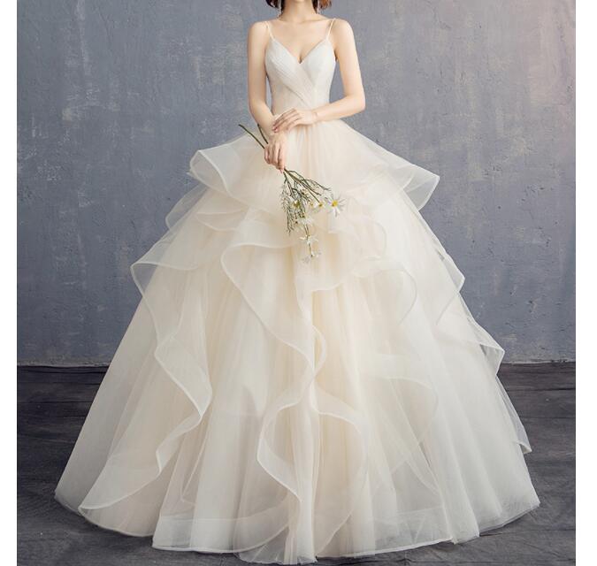 ウェディングドレス 2色 ロング丈 Vネック カラードレス 結婚式 パーティー 大きいサイズ 演奏会