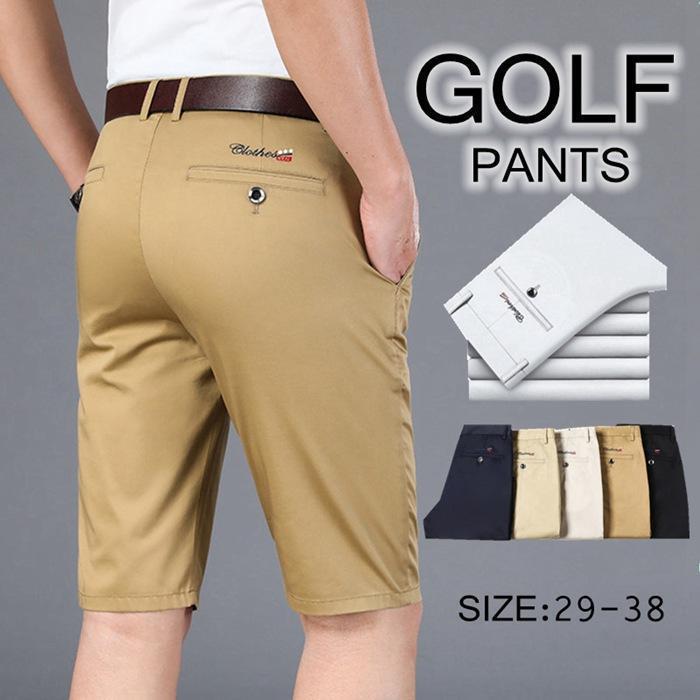 [今週まで値引き]ショートパンツ メンズ ハーフパンツ ゴルフパンツ 接触冷感 涼しい 半ズボン 夏 伸縮性 無地 スリム ストレートパンツ ビジネス ゴルフ