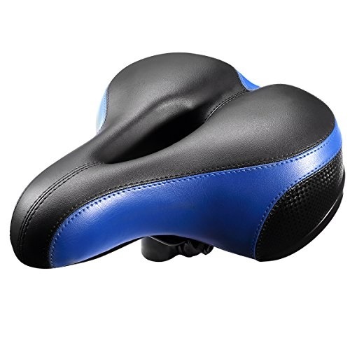 89％以上節約 JXTZ Bike Seat Breathable Comfortable 着後レビューで 送料無料 Bicycle Saddle with fo Padded Leather Foam Cushion