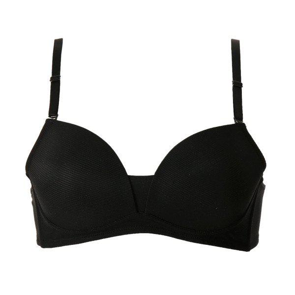 オールデイ 골지 ノンワイヤー ブラ BK Aカップ_CA(VBRW641A)