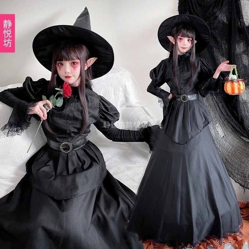 【新品追加】ハロウィン マジックウィッチ 大人用 コスプレ衣装 プロム コスプレ ウィザード ハット ローブ クイーン コス ドレス