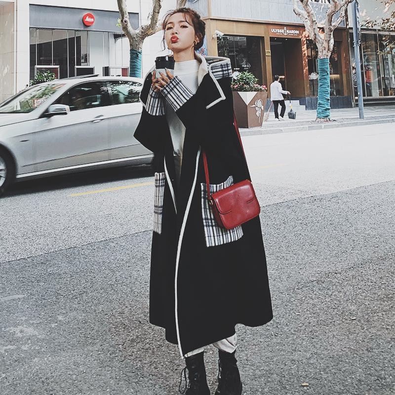 新作登場 チェスターコート レディース 秋冬 ロング丈 ラシャコート フード付き 黒 トレンチスーツオーバー 厚手オーバー ゆったりアウター オシャレ通勤 着痩せ