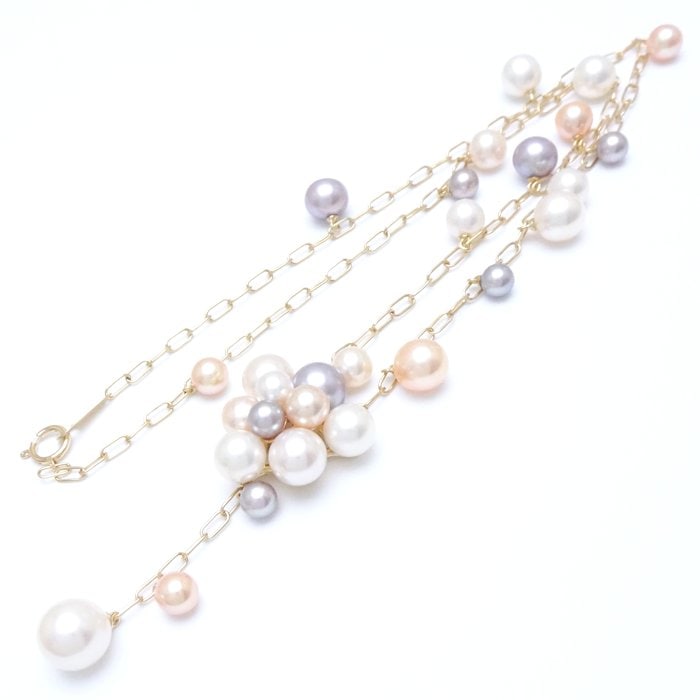 パール ネックレス アレンジ可能 K18YG イエローゴールド / 74642【中古】