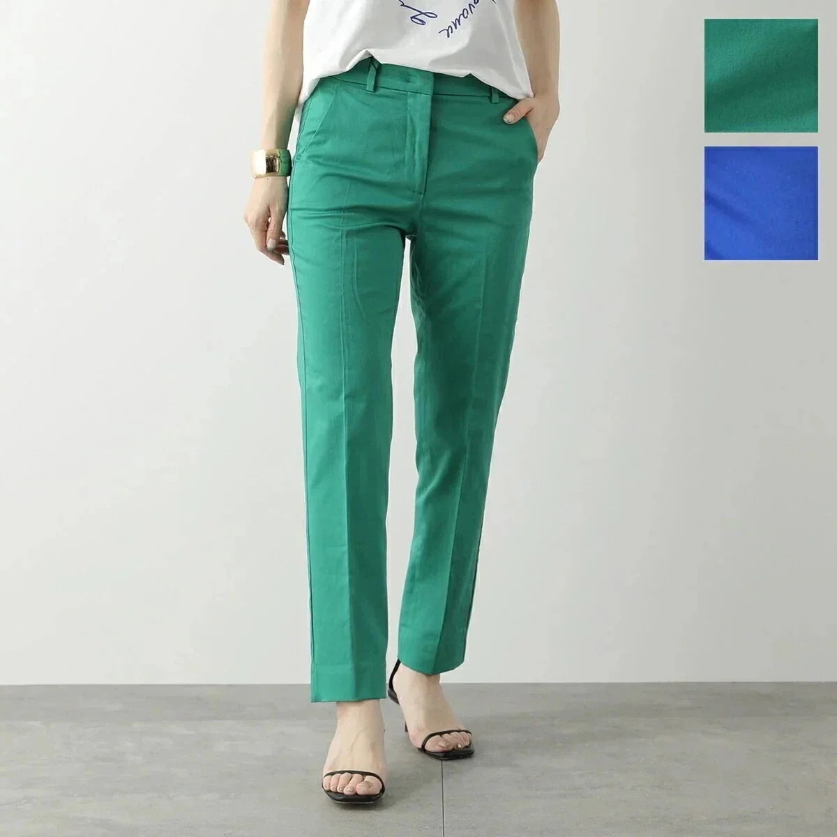 MAX MARA Weekend マックスマーラ ウィークエンド クロップドパンツ GINECEO ギネシオ センタークリース コットン スラックス カラー2色 【ts】