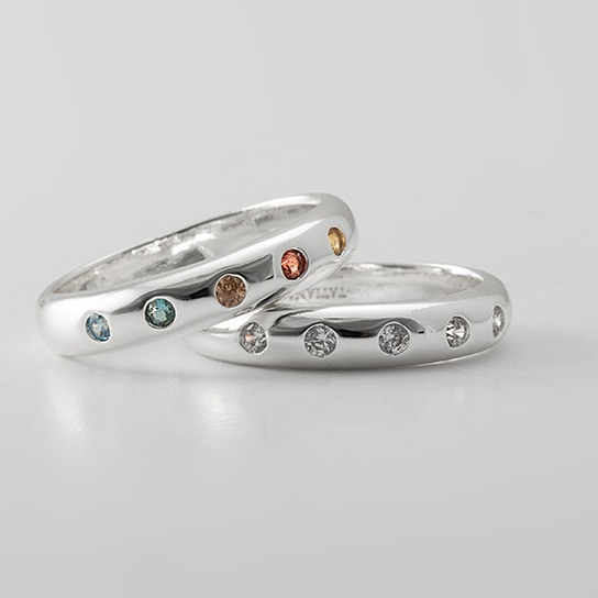 (シルバー925) ドット キュービック リング 指輪／Ring／Cubic