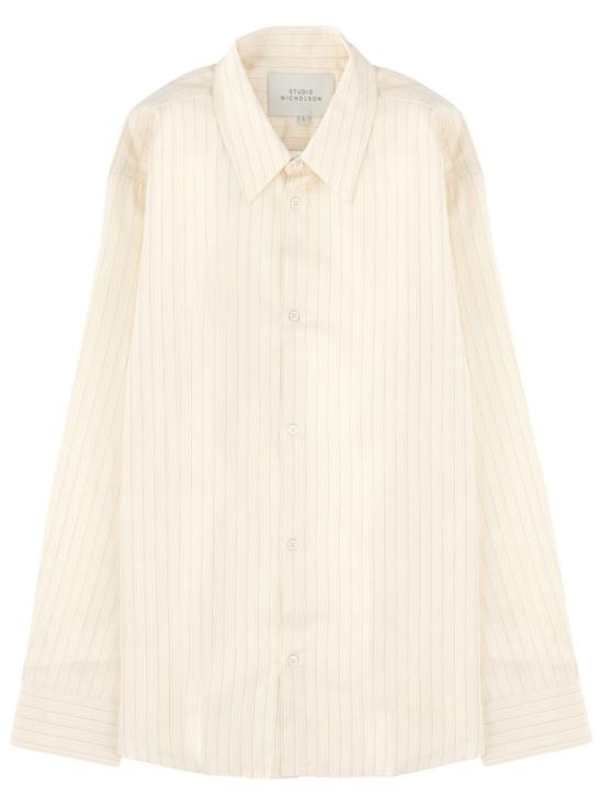 STUDIO NICHOLSON Men Shirts VIEWSNM 1126 AMBERSTRIPE Neutrals