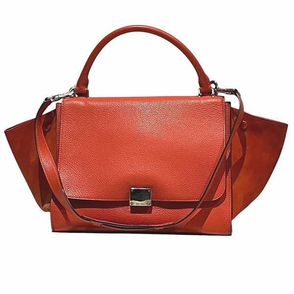 セリーヌ トラペーズ レッド 2WAY バッグ ショルダーハンドバッグ レディース