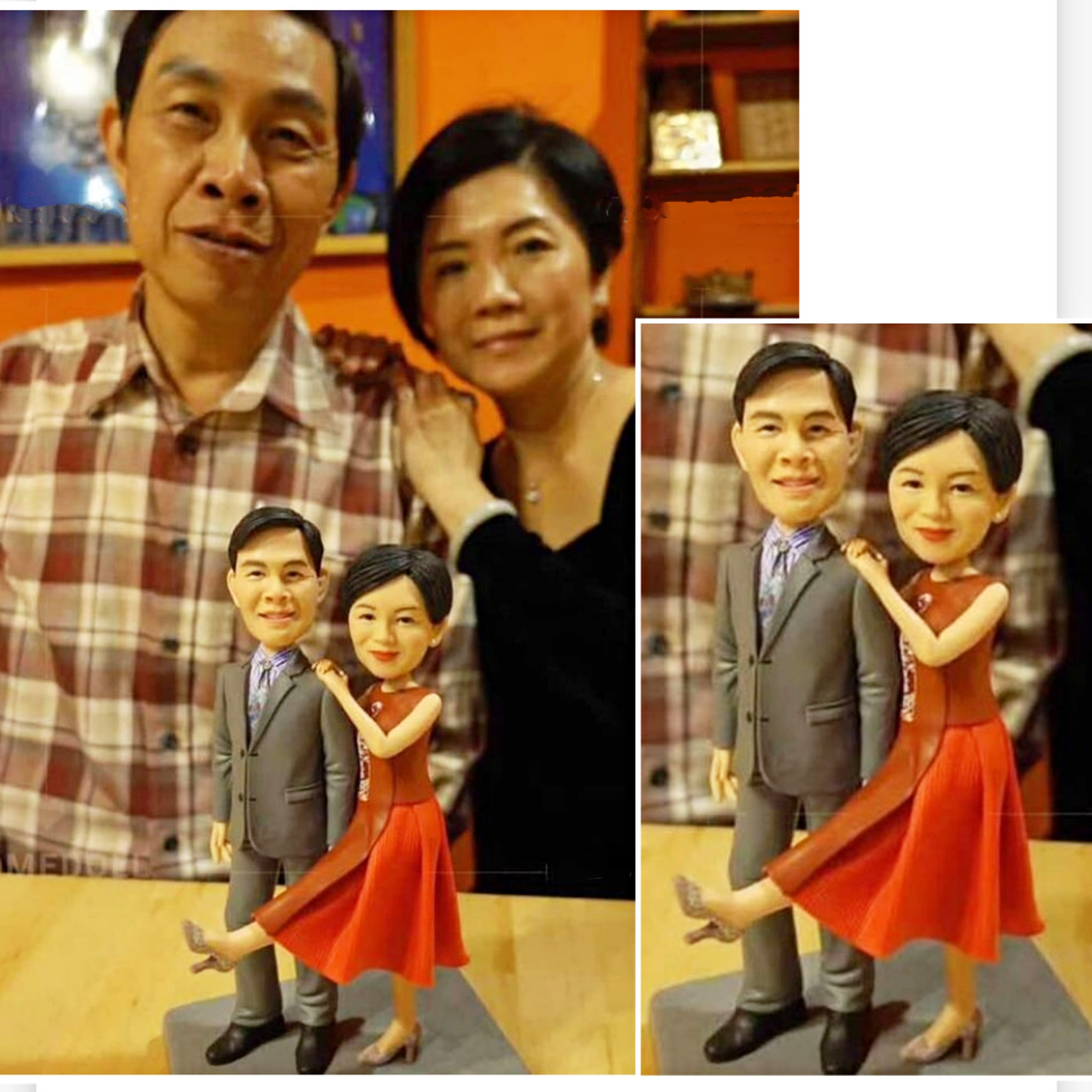 【オーダーメイド】3D肖像画 似顔絵 人形 フィギュア 結婚祝い 周年記念日 カップル 彼氏 彼女 夫婦 両親 贈呈品 記念品