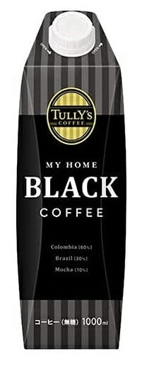 【送料無料】伊藤園 タリーズコーヒー ブラック 無糖 コーヒー マイホーム キャップ付き 紙パック 1000ml 1L12本