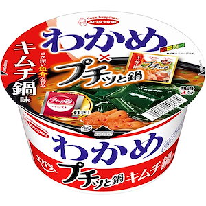 エースコック わかめラーメン×プチッと鍋 キムチ鍋味 74g ×12個