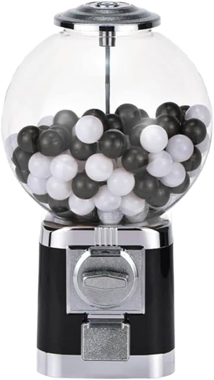 本体 カプセルマシン 機械 100円硬貨対応 カプセル200個付き 高さ45cm 昭和レトロ カプセルトイ(ブラック)