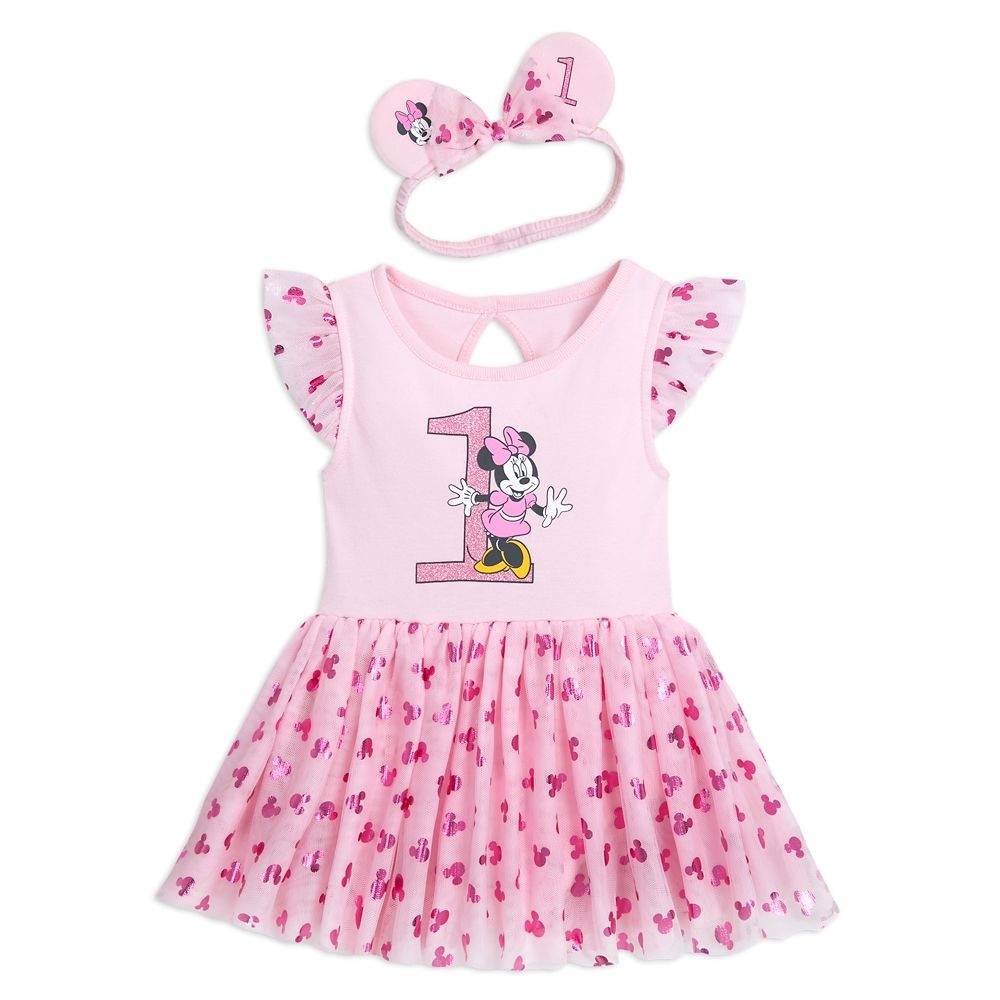 ディズニーミニーマウス1歳の誕生日ドレスセット赤ちゃん用