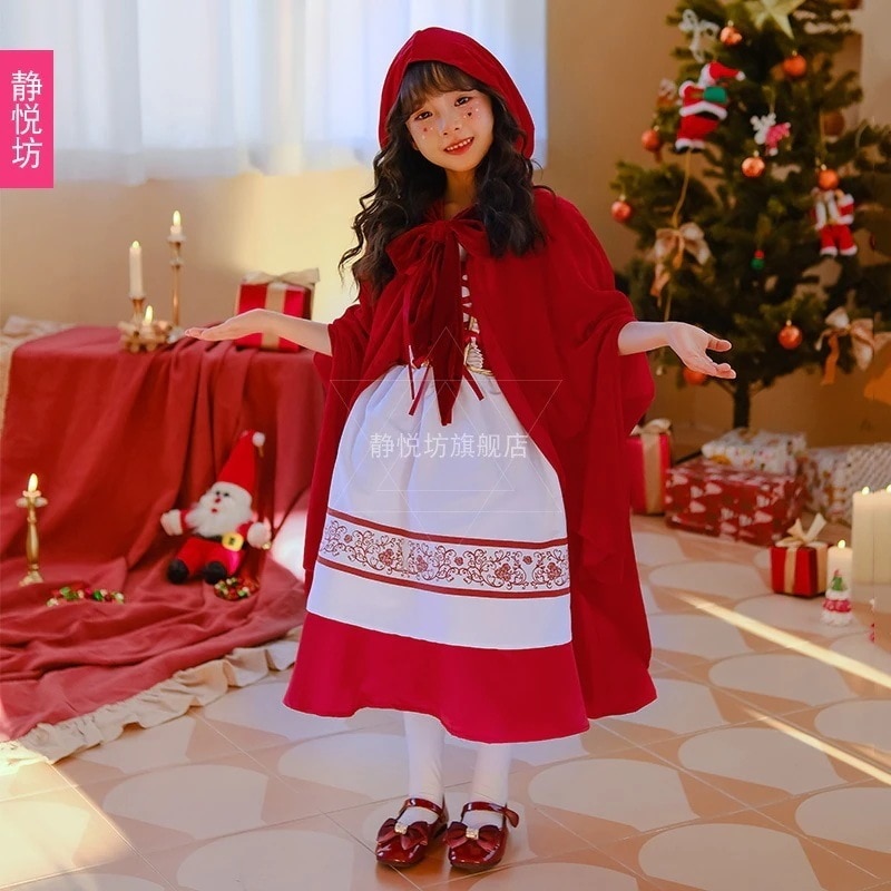 女子赤ちゃんクリスマス衣装マントドレス赤新年プリンセスドレス子供メイドマントショードレス今日は30パーセント 4,629円